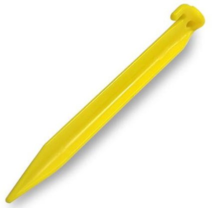 yellow plastic tent stake